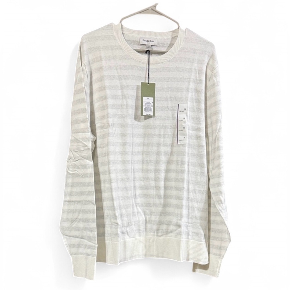 Size XL Goodfellow & Co Men's Cream Striped Sweatshirt